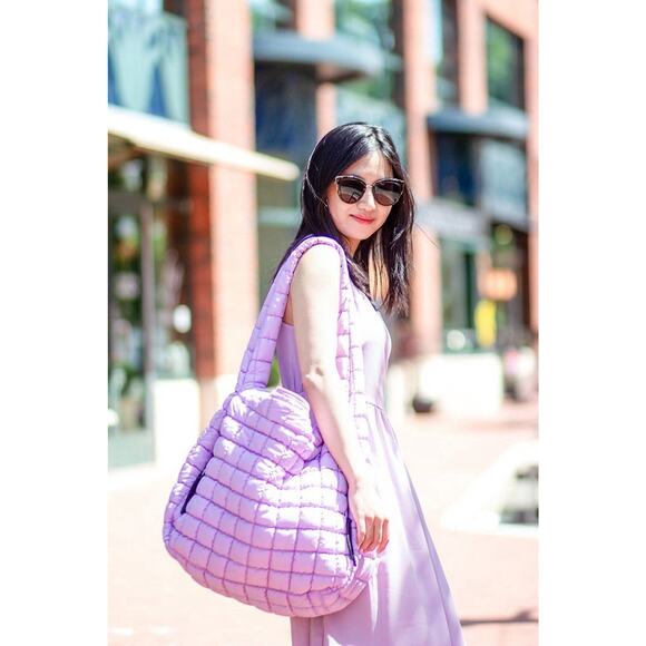 Free People Quilted Large Carryall Bag in Lilac - NWOT - Picture 11 of 11